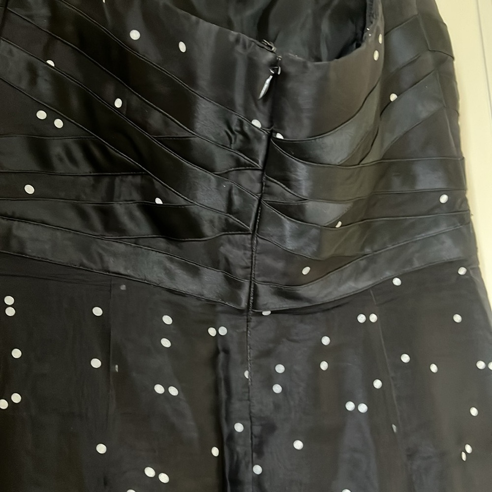 Kay Unger Black White Dot Prom Dress Formal Bow Size 10 - Picture 6 of 8